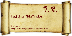 Tajthy Nándor névjegykártya